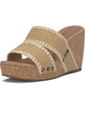 Lucky brand cork Wedge Slide Sandal - Natural size 11.